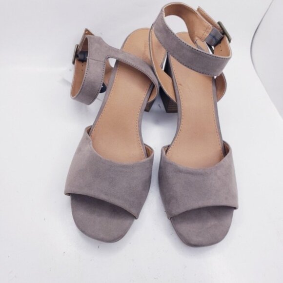Universal Thread Taupe Megan Faux Suede Open Toe Heels Women's Size 11 New NWT - Picture 7 of 12